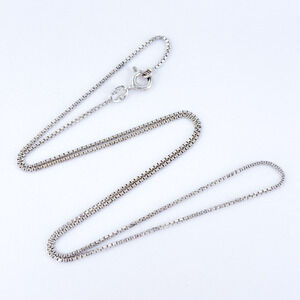 Vintage Italy Sterling Silver 925 1mm Box Chain Necklace 18"